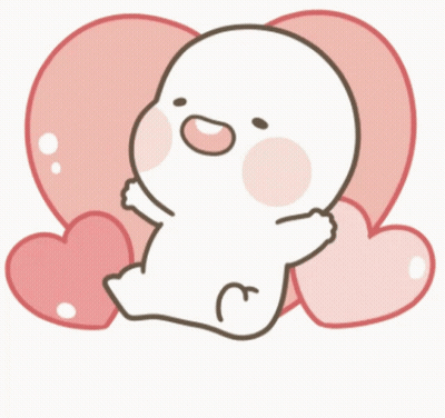 Cartoon Character With Pink Hearts and M on Chest