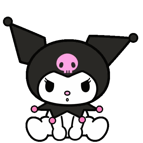 Cartoon Character With Pink Skull Sticker