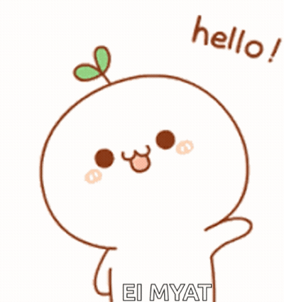 Cartoon Character With Plant On Head Saying Hello GIF