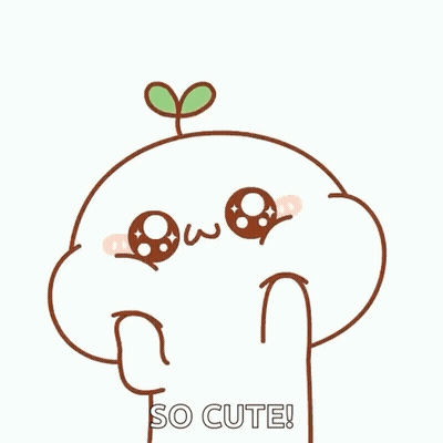 Cartoon Character With Plant On Head Saying So Cute GIF