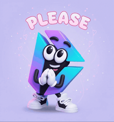 Cartoon Character With Please