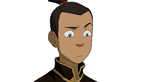 Cartoon Character With Ponytail And Blue Eyes Sticker