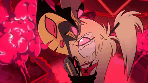 Cartoon Character With Ponytail Kissing Another GIF