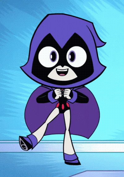 Cartoon Character With Purple Cape And Black Mask GIF