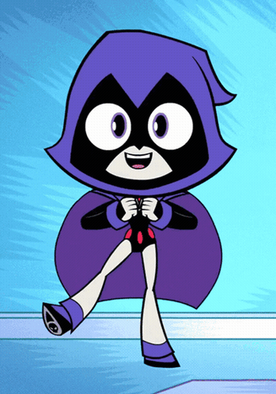 Cartoon Character With Purple Cape And Black Mask GIF