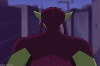 Cartoon Character With Purple Cape And Green Body GIF