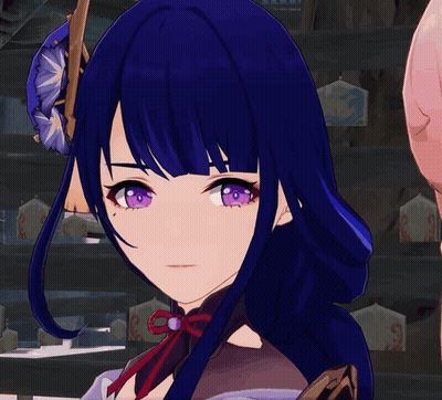 Cartoon Character With Purple Eyes And Feather In Hair GIF