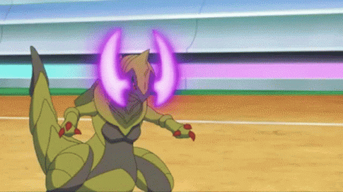 Cartoon Character With Purple Eyes And Horns On Field GIF