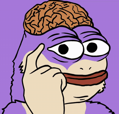 Cartoon Character With Purple Face And Brown Brain GIF