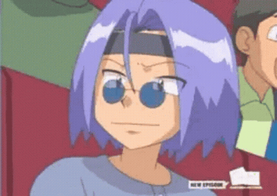 Cartoon Character With Purple Hair And Blue Sunglasses GIF