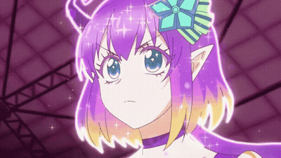 Cartoon Character With Purple Hair And Flower GIF