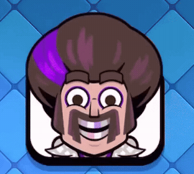 Cartoon Character With Purple Hair And Mustache Smiling GIF