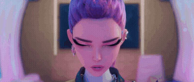 Cartoon Character With Purple Hair And Piercings GIF