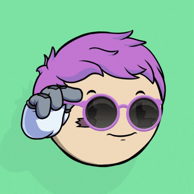 Cartoon Character With Purple Hair And Sunglasses GIF