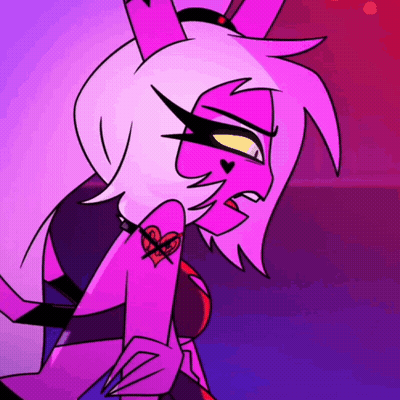 Cartoon Character With Purple Hair And Tattoo GIF