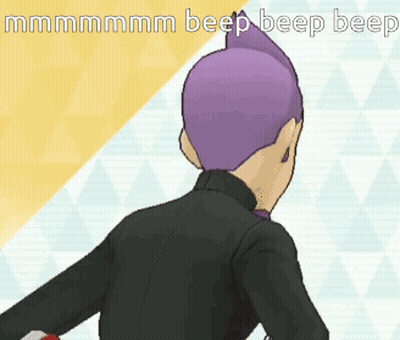 Cartoon Character With Purple Hair Says Beep Beep Beep GIF