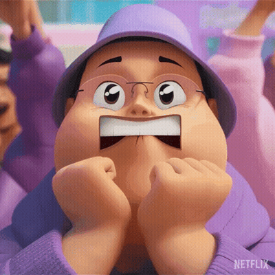 Cartoon Character With Purple Hat And Glasses Surprised GIF