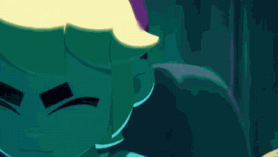 Cartoon Character With Purple Hat And Yellow Hair GIF