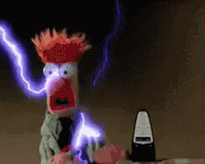Cartoon Character With Purple Lightning Bolt GIF