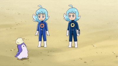 Cartoon Character With Purple Penguin Between Two Others GIF