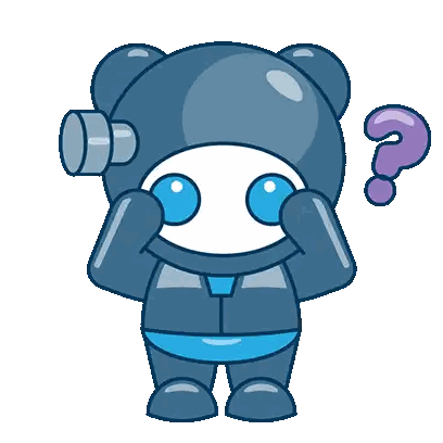 Cartoon Character With Purple Question Mark Sticker