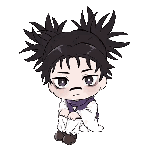 Cartoon Character With Purple Scarf Sitting Sticker
