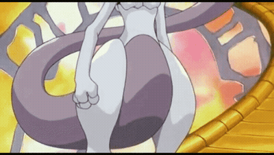 Cartoon Character With Purple Tail By Yellow Circle GIF