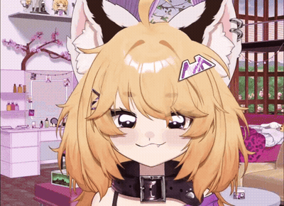 Cartoon Character With Purple Triangle On Hair GIF