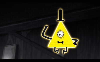 Cartoon Character With Pyramid And Clock On Face GIF