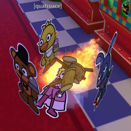 Cartoon Character With Quatroace On Bottom Right GIF