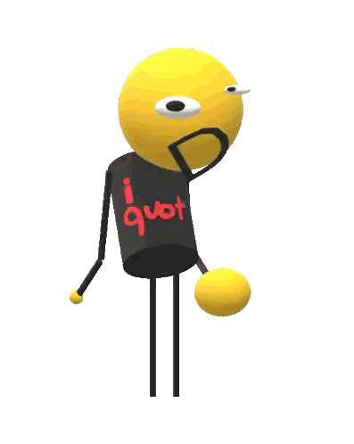 Cartoon Character With Quote In Red Sticker