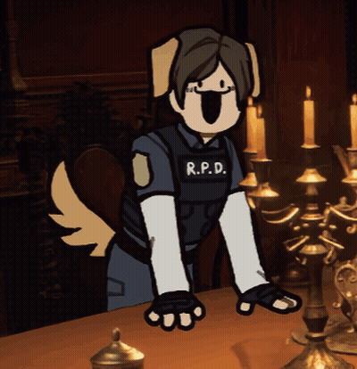 Cartoon Character With R.P.D. Patch GIF