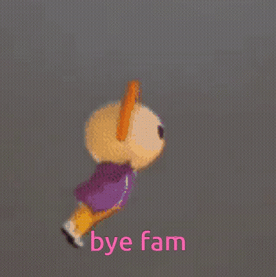 Cartoon Character With Rainbow Bye Fam GIF