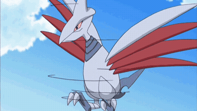Cartoon Character With Red And White Wings Flying GIF