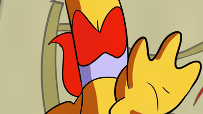 Cartoon Character With Red Bow On Head GIF