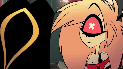 Cartoon Character With Red Cross On Eye GIF
