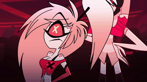 Cartoon Character With Red Cross On Eyes GIF