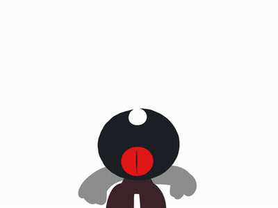Cartoon Character With Red Eye And Black Body GIF