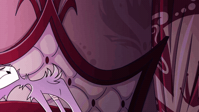 Cartoon Character With Red Eyes And Crown Covering Mouth GIF