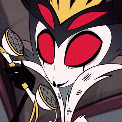 Cartoon Character With Red Eyes And Crown Holding Microphone GIF