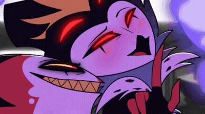 Cartoon Character With Red Eyes And Fangs GIF