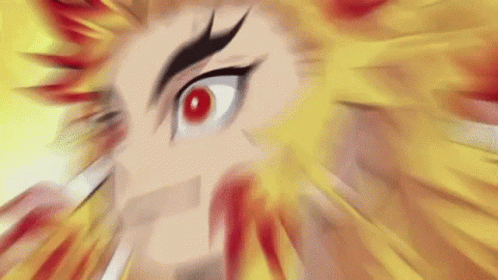Cartoon Character With Red Eyes And Flame GIF