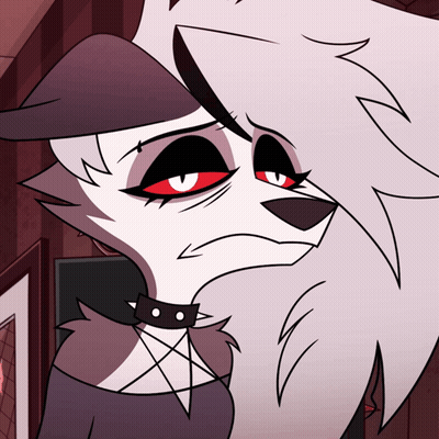 Cartoon Character With Red Eyes And Pentagram Necklace GIF