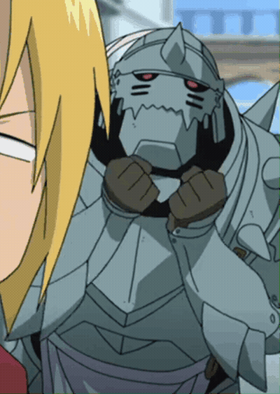 Cartoon Character With Red Eyes Standing Next To Another GIF