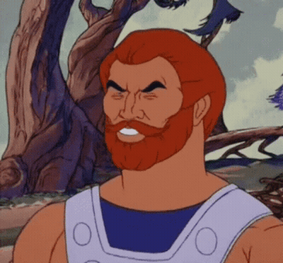 Cartoon Character With Red Hair And Beard In White Vest GIF