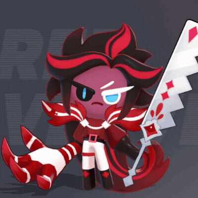 Cartoon Character With Red Hair And Blue Eyes Holding White Sword GIF