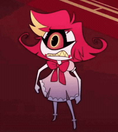 Cartoon Character With Red Hair And Bow On Dress GIF