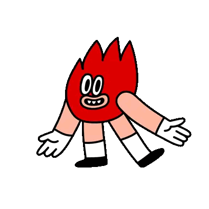 Cartoon Character With Red Hair And Fist Sticker