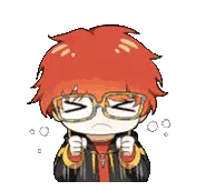 Cartoon Character With Red Hair And Glasses Making Funny Face Sticker