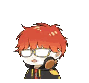 Cartoon Character With Red Hair And Glasses Surprised Sticker
